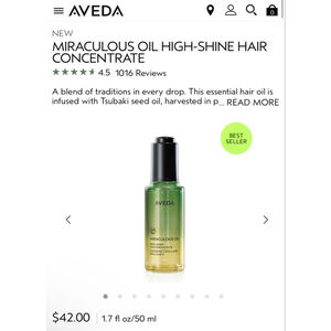 Aveda Miraculous Oil High-Shine Hair Concentrate Green Yellow